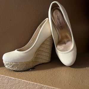 Madden Girl Cream Wedge Shoes